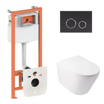 Инсталляция 4 в 1 Qtap Nest Swan Черный (QT16335179W45150)