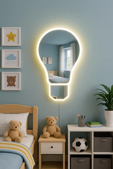 Зеркало фигурное (800х550) «Лампа » с LED-подсветкой
