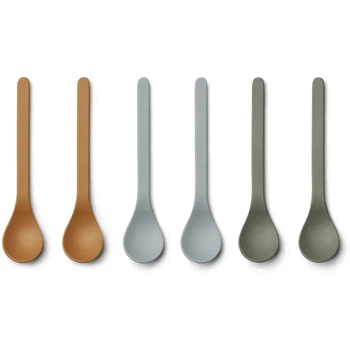 Набір ложок Liewood Etsu bamboo spoon 6 Pack – Blue multi mix