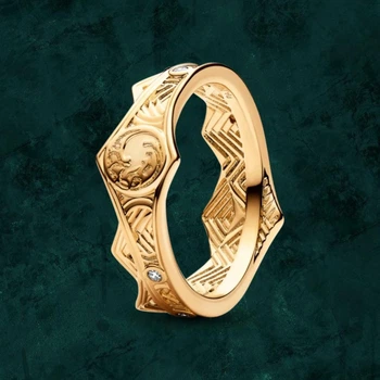 Серебряное кольцо "Дом дракона" Игра Престолов Pandora (Пандора) 162969C01 с покрытием 14к золотом 17