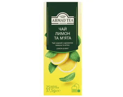 Чай Ахмад в пакетиках чёрный Лимон и Мята 25 х 2 г от продавца