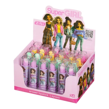 Набір ластиків ZIBI SUPER GIRL "Помада" 24 штуки, 4 дизайни ZB.5427