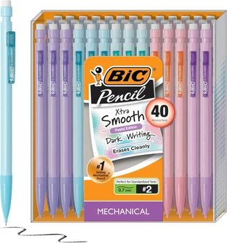 Набор механических карандашей с ластиками, 40 шт BIC Xtra-Smooth Mechanical Pencil, Medium Point 0.7мм (070330435513)