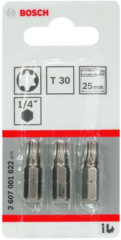 Набір біт Bosch T30 x 25 мм 3 шт (3165140301480)