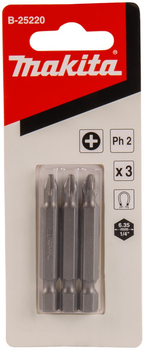 Набір біт Makita PH2 x 50 мм 3 шт (0088381409391)