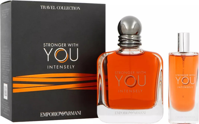 Набір для чоловіків Armani Stronger With You Intensely Парфумована вода 100 мл + Мініатюра Парфумована вода 15 мл (3660732675661)