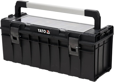 Skrzynka na narzędzia YATO plastikowa z organizerem 9 przegródek 650x270x272 mm (YT-09184)