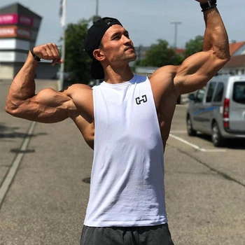 Майка мужская безрукавка для бодибилдинга "Gym Junky" белая 2XL