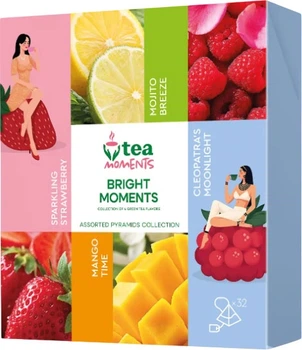 Чай зелений Tea Moments Bright Moments Асорті 4 смаки х 8 пірамідок (4823118606492)