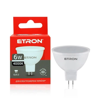 Светодиодная LED лампа ETRON 6W 4000K GU5.3 MR16 дневной свет 1-ELP-846