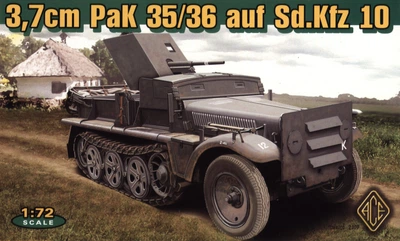 Сборная модель ЗСУ 37mm PaK 35/36 auf Sd.Kfz 10 ACE (72281)