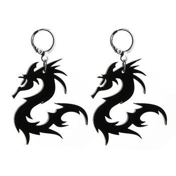 Сережки чорні дракони DRAGON