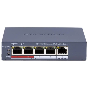 Коммутатор 4 порта неуправляемый Hikvision DS-3E0105P-E/M(C) POE