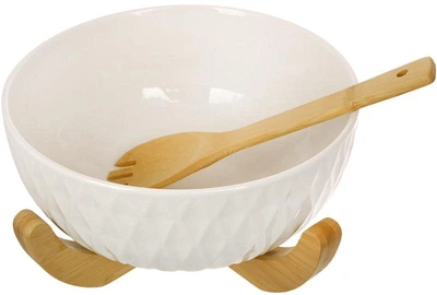 Салатница с ложкой на бамбуковой подставке Ceram-Bamboo 3л