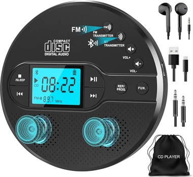 Портативный CD-проигрыватель Sunoony Disman с Bluetooth и FM-передатчиком