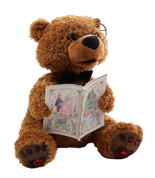 Интерактивная игрушка Плюшевый Мишка Сказочник WToys Украинское озвучивание Коричневый