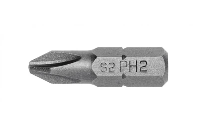 Короткие биты PH2 25 мм сталь S2 5 шт Hogert (HT1S302)