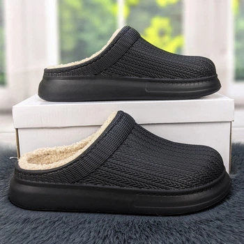 Галоши без задника сабо на меху женские Dago Style черные 40р (25,5-26 см) 2879-2