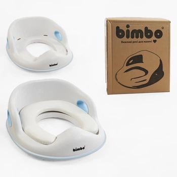 Детское сиденье для унитаза Bimbo Накладка на унитаз Мягкая Съемная (Белый с голубым)