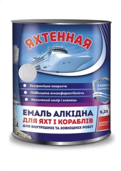 Краска эмаль на основе алкидной смоли ПФ-167 серебристая (0,9 кг)