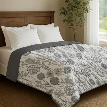 Покрывало пайяное Zastelli Field Grey/17-4405 Monument Полуторное 160x210 см Двустороннее (2555000009631)