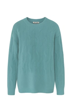 Светр жіночій в'язаний 3XL/4XL бірюзовий (00814)