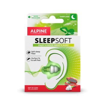 Беруши многоразовые для сна Alpine Sleep Soft с футляром SNR 25 дБ