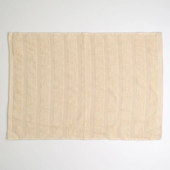 Махровое полотенце для ног с полосками GM Textile 50х70см 450г/м2 (Бежевый)