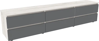 Тумба под телевизор DC Steve 2100 х 400 х 480 мм Дуб Крафт Белый/Графитовый (DC155332)