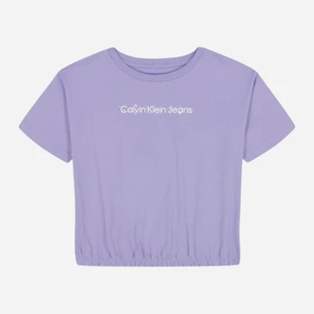 Подростковая укороченная футболка для девочки Calvin Klein 478339602 140 см Сиреневая (1159837463)