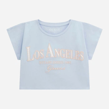 Подростковая футболка-топ для девочки Guess 418109472 176 см Голубая (1159831865)