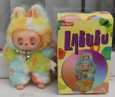М'яка іграшка веселка LABUBU 17 см 5 сезон Лабубу з намистинами