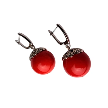 Серьги Darsana из коралла Зимняя вишня