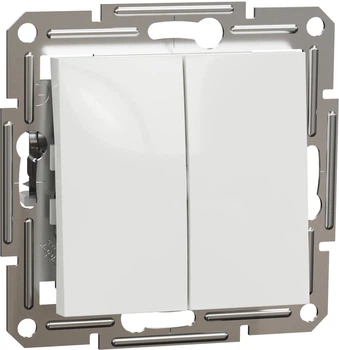 Вимикач 2-клавішний Schneider Electric Asfora білий без рамки EPH0370121