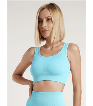 Привабливий і комфортний еластичний топ в рубчик TOP RIB - Giulia - TOP RIB - S/M - Sky Blue