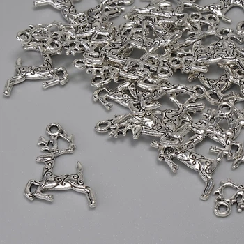 Кулон підвіска Олень колір металу срібло, діаметр 22х13мм+- отвір вушка 1, 6мм+- фасовка 25шт+, ida50469