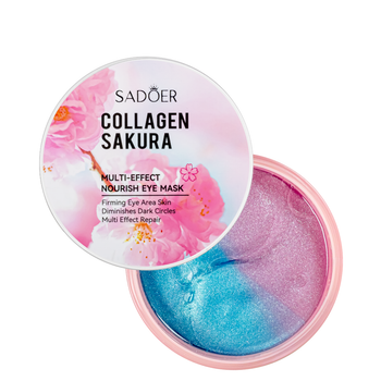 Патчі для шкіри навколо очей Sadoer Collagen Sakura з мультиефектом, 60 шт (SD92687)
