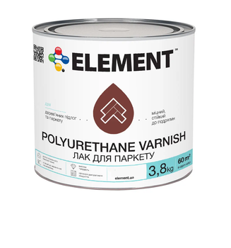 Лак для паркета ELEMENT POLYURETHANE VARNISH глянцевый 3.8кг