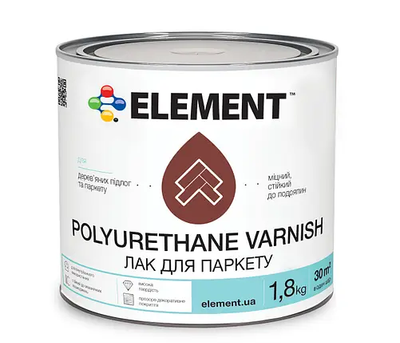 Лак для паркета ELEMENT POLYURETHANE VARNISH полуматовый 1.8кг