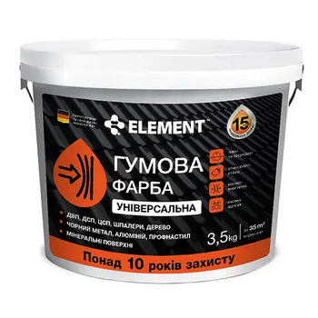 Краска резиновая универсальная ELEMENT база А Графит 3.5 кг