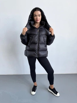 Стильний пуховик зимовий жіночий UF-fashion Тесса-ek 46-48 чорний