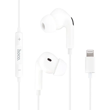 Навушники Hoco M111 Pro, вакуумні, дротові, Lightning, 1.2m, white