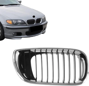 Решітка радіатора права BMW 3 E46 01 -05 (хром рант + чорні ребра) (FPS).