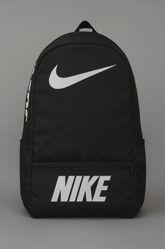 Практичний чорний міський рюкзак loft Nike з великим білим лого чоловічий жіночий портфель для ноутбука роботи навчання та поїздок