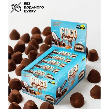 Блок Батончиков FitWin Coco Caramel с начинкой, Трюфель 40 г по 20 шт (без сахара) (88804942)