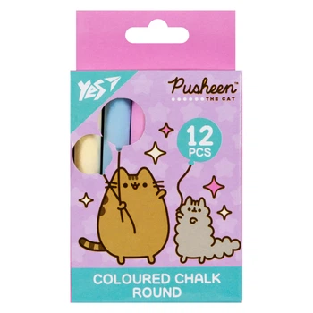 Крейда дитяча YES, 12 шт., Pusheen, кругла, (400515)