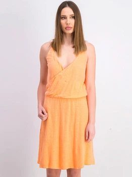 Платье на запах миди летнее женское Massimo Dutti 6649963643c32 M Оранжевое (1000000052502)