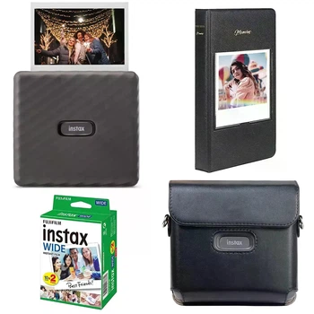 Подарочный набор Фотопринтер Fujifilm Instax Link Wide, Фотобумага 20 шт, Чехол, Фотоальбом на 64 фото Серый (Подарочная упаковка)