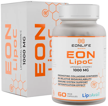 Дієтична добавка EONLIFE Ліпосомальний вітамін С 1000 mg 60 капсул (5907317002312)