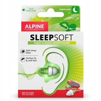 Беруши для сна Alpine SleepSoft 25 дБ - многократные беруши от храпения и шума, мягкие, с фильтром, комфорт без давления
